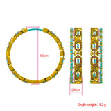 Colorful CZ Round Statement Hoop Earrings Silver Bridal Jewelry