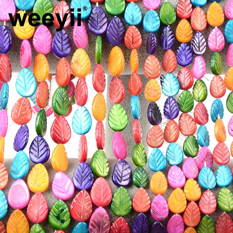Colorful Mixed Green Small Leaf Shape Beads for Jewelry Making