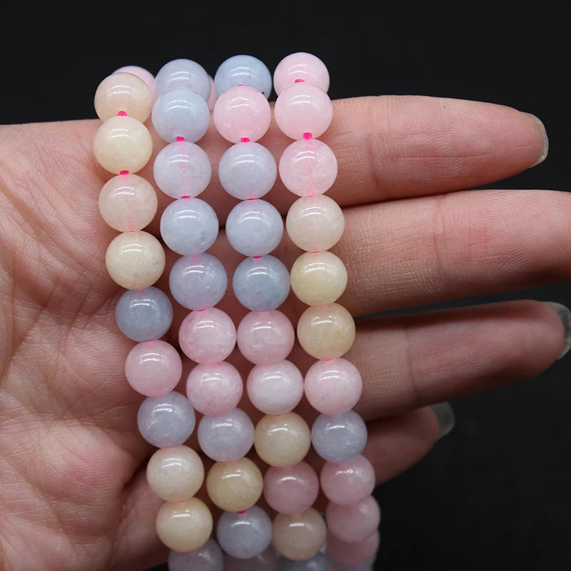 Colorful Morganite Stone Beads 6 8 10mm
