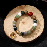 Colorful Natural Gems Bracelet Women Beaded Bangle Charm Fine Jewelry