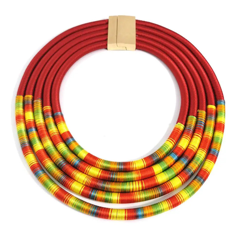 Colorful Rope Chains Necklaces Indian Jewelry Statement Chokers African