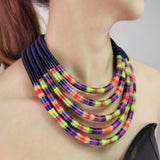 Colorful Rope Chains Necklaces Indian Jewelry Statement Chokers African