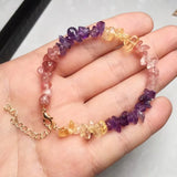 Colorful Citrine Crystal Bracelet Pink Quartz Gravel Chips