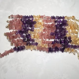 Colorful Citrine Crystal Bracelet Pink Quartz Gravel Chips
