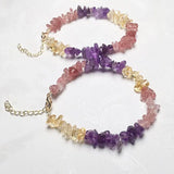 Colorful Citrine Crystal Bracelet Pink Quartz Gravel Chips
