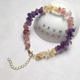 Colorful Citrine Crystal Bracelet Pink Quartz Gravel Chips