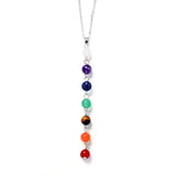 Colorful Crystal Pendulum Necklace Amethyst Tiger Eye Stone Pendant
