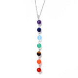 Colorful Crystal Pendulum Necklace Amethyst Tiger Eye Stone Pendant