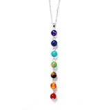Colorful Crystal Pendulum Necklace Amethyst Tiger Eye Stone Pendant