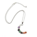 Colorful Crystal Gravel Beaded Necklace Healthy Crescent Choker