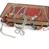 Colorful Crystal Gravel Beaded Necklace Healthy Crescent Choker
