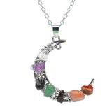 Colorful Crystal Gravel Beaded Necklace Healthy Crescent Choker