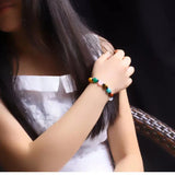 Colorful Jade Bracelet Purple Pink Crystal Tiger Eye Beads Bangle