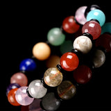 Colorful Jade Bracelet Purple Pink Crystal Tiger Eye Beads Bangle
