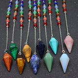 Colorful Crystal Pendulum Hexagonal Column Conical Healthy Reiki
