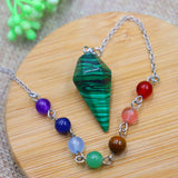 Colorful Crystal Pendulum Hexagonal Column Conical Healthy Reiki