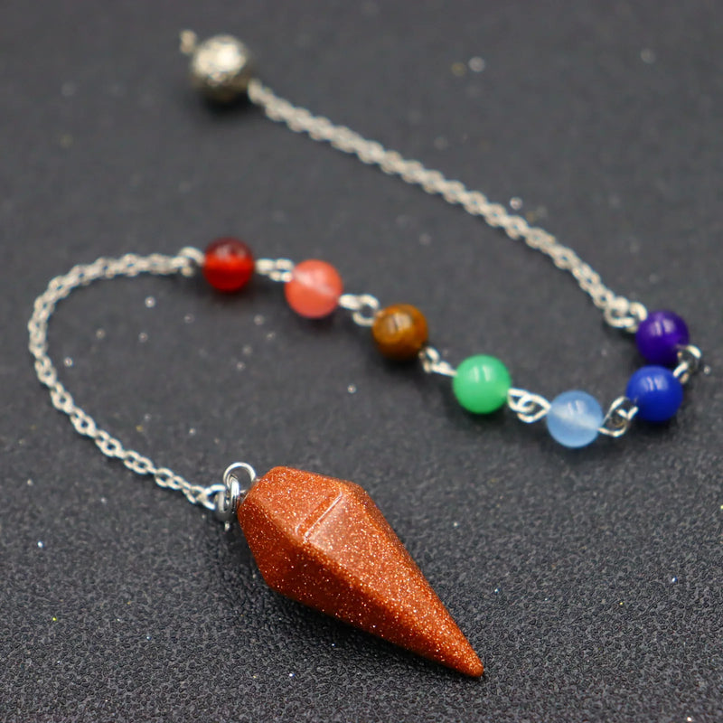 Colorful Crystal Pendulum Hexagonal Column Conical Healthy Reiki