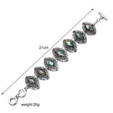 Colorful Shell Bangle Bracelet Geometric Hollow Adjustable Jewelry