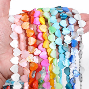 Shell Beads Heart Shape Mother of Pearl for Jewelry Making