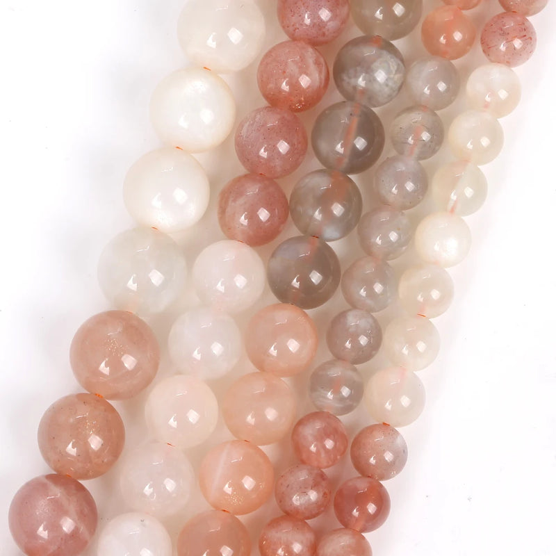 Colorful Moonstone Beads for Jewelry Making DIY Necklace Bracelet Earring