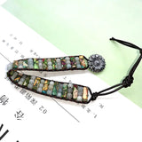 Colorful Natural Stone Bracelet Hand Woven Women's Boho Wrap Bracelet