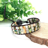 Colorful Natural Stone Bracelet Hand Woven Women's Boho Wrap Bracelet