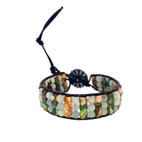 Colorful Natural Stone Bracelet Hand Woven Women's Boho Wrap Bracelet