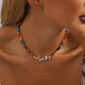 Colorful Stone Evil Eye Necklace for Women