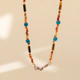 Colorful Stone Evil Eye Necklace for Women