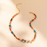 Colorful Stone Evil Eye Necklace for Women