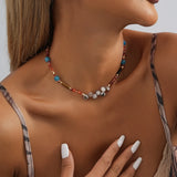 Colorful Stone Evil Eye Necklace for Women