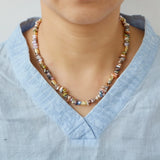 Colorful Baroque Pearl Necklace Rainbow Choker Women Necklace
