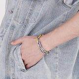 Colorful Painted Stainless Steel Chain Charm Bracelet for Men