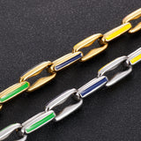 Colorful Painted Stainless Steel Chain Charm Bracelet for Men