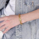Colorful Painted Stainless Steel Chain Charm Bracelet for Men
