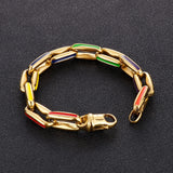 Colorful Painted Stainless Steel Chain Charm Bracelet for Men