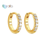 Colorful Crystal Hoop Earrings 925 Sterling Silver Zircon 10/13mm