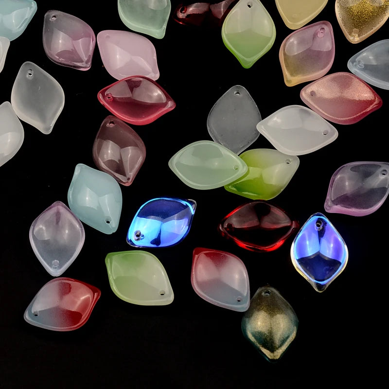 Colorful Petals Shape Lampwork Glass Beads for DIY Accessories