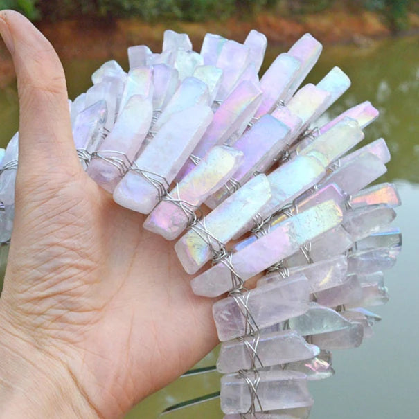 Pink Raw Crystal Witch Halloween Crown Hairband