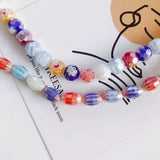 Colorful Plum Blossom Beaded Necklace Bracelet Set