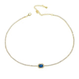 Rainbow CZ Engagement Choker Tennis Chain Necklace