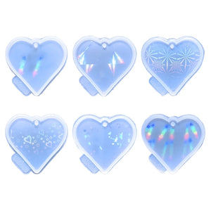 Colorful Resin Molds Silicone Heart Pendant DIY Jewelry Making Keychain Mold