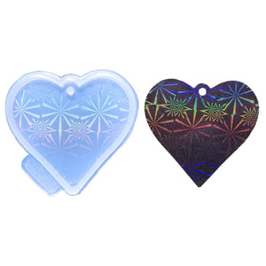 Colorful Resin Molds Silicone Heart Pendant DIY Jewelry Making Keychain Mold