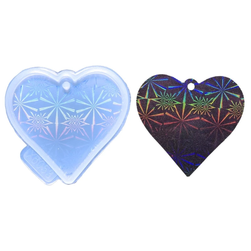 Colorful Resin Molds Silicone Heart Pendant DIY Jewelry Making Keychain Mold