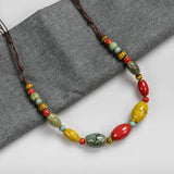 Colorful Retro Ceramic Necklace Artware Antique Necklaces For Women