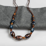Colorful Retro Ceramic Necklace Artware Antique Necklaces For Women