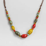 Colorful Retro Ceramic Necklace Artware Antique Necklaces For Women