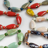 Colorful Retro Ceramic Beads Necklace #XN031