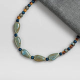 Colorful Retro Ceramic Beads Necklace #XN031