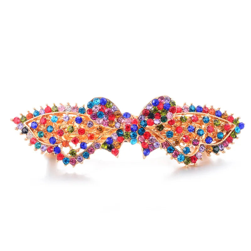 Rhinestone Crystal Butterfly Barrettes Wedding Hair Accessories